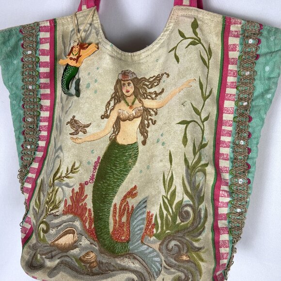 Kate McRostie Mermaid Tote Bag w Charm - Picture 2 of 8